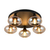 Divina ceiling lamp 5-pc E14 matt black/amber