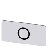 Labeling plate 12.5 x 27 mm, silver-colored label, icon: O*