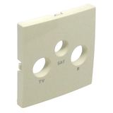 COVER PLATE FOR R-TV-SAT SOCKETS IVORY