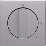 Centre plate rotary knob 3-step switch, neutral position, Q.1/Q.3 ,alu