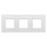 LUX INTERNATIONAL PLATE - IN METAL - 2+2+2 MODULES HORIZONTAL - MONOCHROME SATIN WHITE - CHORUSMART