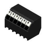 Printed circuit board terminals, 3.50 mm, Number of poles: 6, 135°, Solder pin length (l): 1.5 mm, black, PUSH IN with actuator, Clamping range, max. : 1.5 mm², Tube