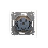 Double computer socket RJ45 category 6 with anti-dust cover, (module), Bronze matt, metalic