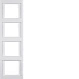 Frame 4gang vert., K.1, p. white glossy