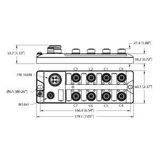 I/O Hub for Connection of Digital Signals to IO-Link Master 16 Universal Digital Channels, PNP   TBIL-L4-16DXP-AUX