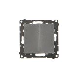 Single pole switch with double push button, 16AX, black matt