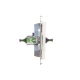 Double socket outlet with earthing and shutters - Czech pin system, satin, metallized, 16A