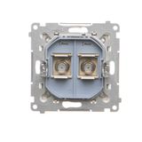 Double rocker for illuminated mechanisms: SW6/2XLM, SW7/2XM, SW6P1M, cream white/electro white