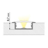 Built-in aluminum profile VD, 30x10 mm, White diffuser, complete, 2 m