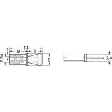 Jumper, pitch 2.54 mm, 10 A, gold-plated, gray, 24.0052-28