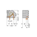 Stackable PCB terminal block 16 mm² Pin spacing 20 mm gray