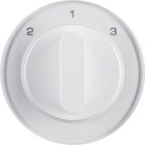 Centre plate rot. knob for 3-step switch, R.1/R.3, p. white glossy