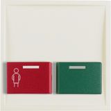 Central part with red talk button and green off button, Berker S.1, cream, gloss