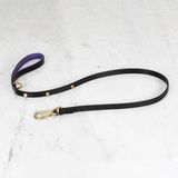 DOG LEAD / CROSS / BLACK / PURPLE / BRASS (15MM)