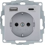 WCD RA, USB A + USB C (PD), berker S.1/B.3/B.7 aluminium mat