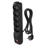 Surge Protector – 5 sockets, 1,5m, black