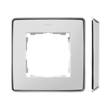 Single frame, white, chrome base