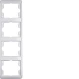 Frame 4gang vertical Arsys polar white, glossy