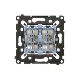 Three position (1-0-2) blind control double switch, 10A, black