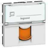 RJ45 socket Mosaic category 6 FTP 2 modules white with orange shutter