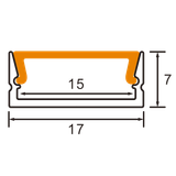 Aluminium Profile with PC Cover 3m U-Type Black