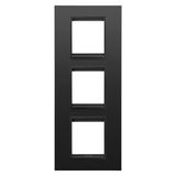 LUX INTERNATIONAL PLATE - IN METAL - 2+2+2 MODULES VERTICAL - MONOCHROME SATIN BLACK - CHORUSMART