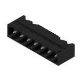 PCB plug-in connector, male header, closed side, THT/THR solder connection, 5.08 mm, Number of poles: 7, 90°, Solder pin length (l): 1.5 mm, tinned, black, Box