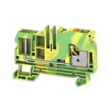Pluggable terminal, PUSH IN, Green/yellow, 6 mm², 800 V, Number of con