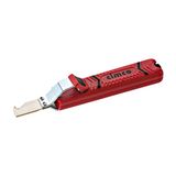 Cable stripping knife with hooked blade