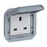 PLEXO BRITISH STANDARD 13A SOCKET OUTLET - GREY - MECHANISM
