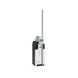 Limit switch, K series, adjustable roller lever, 1 bottom cable entry. Dimensions to EN 50047, metal body, contacts 1NO+1NC snap action. Plastic rod