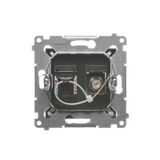 IP44 single socket outlets with Schuko earthing, with frame seal - transparent flap, module, 16A, quick connection, champagne matt