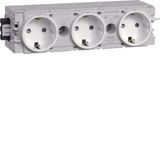 Socket-outlet 3-gang Wago C-Profile pw