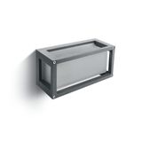 GREY E27 12W WALL LIGHT IP54