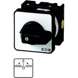 T0-2-8150/E Reversing switches, T0, 20 A, flush mounting, 2 contact unit(s), Contacts: 3, 45 °, maintained, With 0 (Off) position, with spring-return from both di