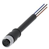 Connection cable with M12 socket 4-pole, 3SE52 with M12 connector 4-pole.