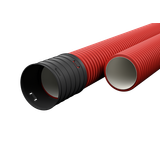 EVOCAB HARD pipe, DN/OD 110 mm, N 750, 6 m, red, LVS EN31386 - 24, impact resistance class N