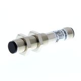 Photoelectric sensor, M12 brass housing, diffuse, 300 mm teachable, NP