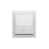 Splash-proof intermediate switch with indicator light without pictogram, 10AX, white