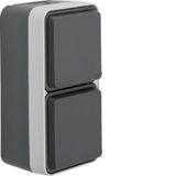 Socket outlet, SCHUKO 2f, recessed, folding, W.1 grey