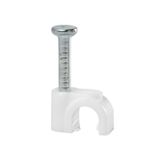 FLOP-4 Cable holder with nail FLOP-4, round cable ⌀4mm, white, nail: 2x17mm