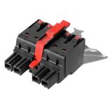 PCB plug-in connector, female plug, 10.16 mm, Number of poles: 4, 180°, PUSH IN with actuator, Clamping range, max. : 16 mm², Box