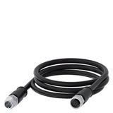 Connecting cable, 1 m, M12 socket 8-pole + M12 connector 8-pole