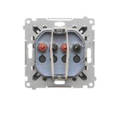 IP44 socket outlet with Schuko earthing, shutters and frame seal - transparent flap, Silver matt, metalic, 16A