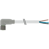 M8 female 90° A-cod. with cable F&B PVC 3x0.25 gy UL/CSA 3m