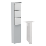 Splashproof garden post with threefold socket outlet, pin earthing and spike, grey