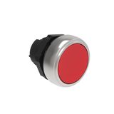 Push-Push button actuator Ø22mm Platinum series chromed plastic, flush. Push ON-Push OFF, red