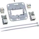 Data outlet socket 2-gang, cat6 UTP, 8/8 pin