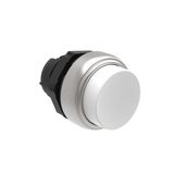 Push-Push button actuator Ø22mm Platinum series chromed plastic, extended. Push ON-Push OFF, white