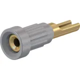 1 mm socket, solder connection, mounting Ø 2.7 mm, gray, 23.1010-28